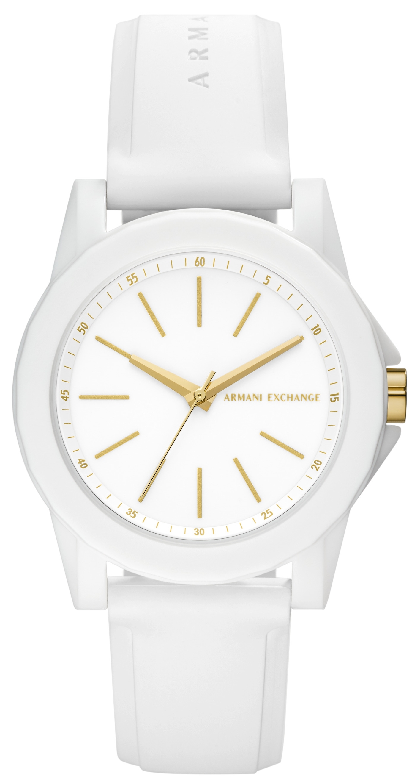 Armani Exchange Damklocka AX7126 Lady Banks Vit/Gummi Ø40 mm - Armani Exchange