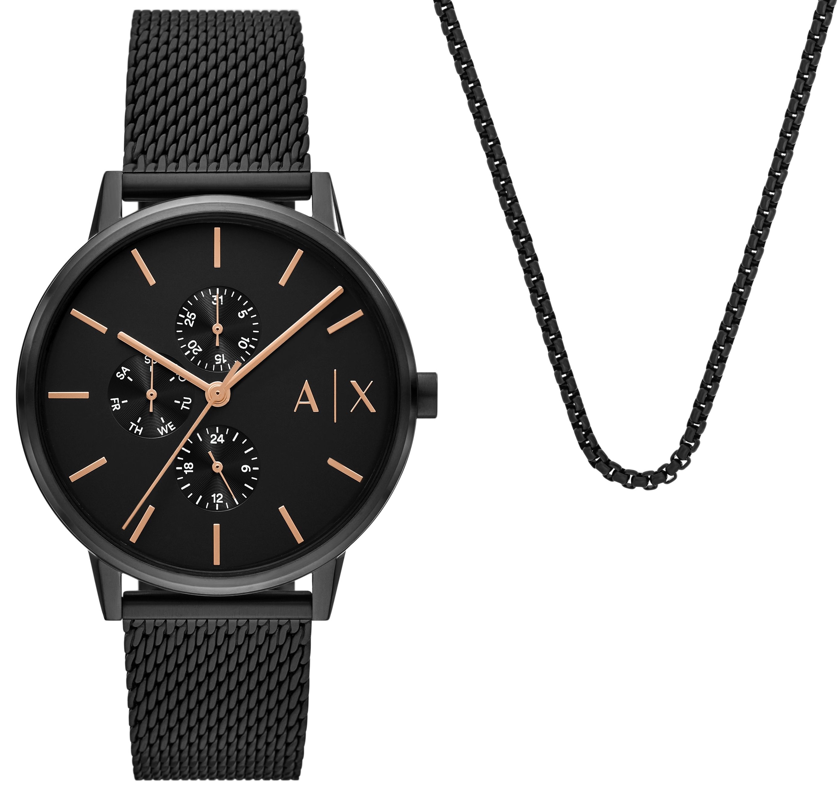 Armani Exchange Herrklocka AX7162SET Cayde Svart/Stål Ø42 mm - Armani Exchange