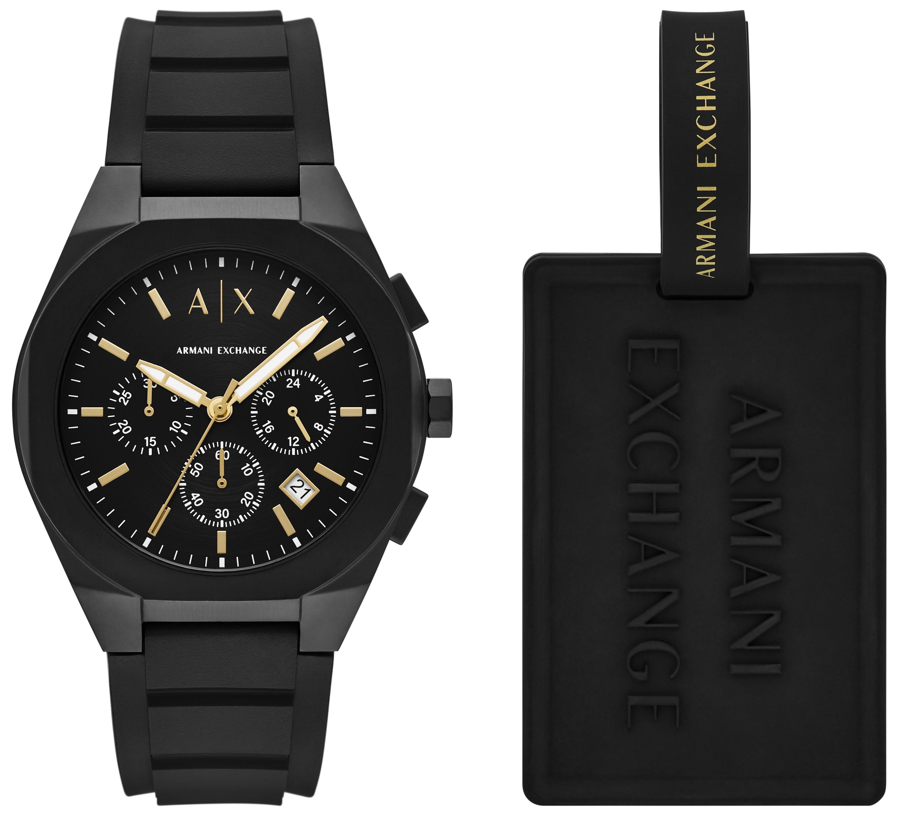 Armani Exchange Herrklocka AX7165SET Raphael Svart/Gummi Ø42 mm - Armani Exchange