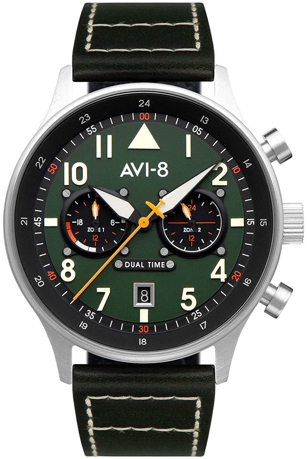 AVI-8 Herrklocka AV-4088-02 Hawker Hurricane Grön/Läder Ø43 mm - AVI-8