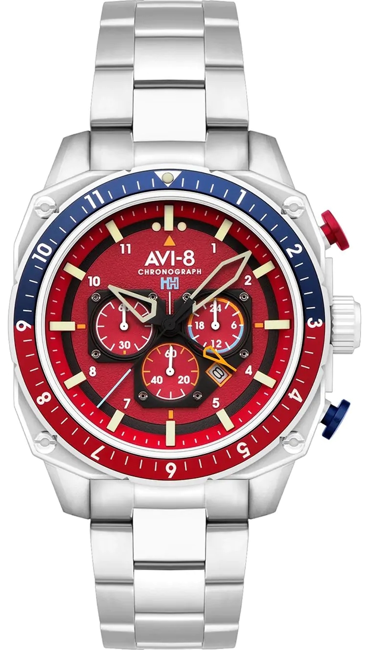 AVI-8 Herrklocka AV-4100-22 Hawker Hunter Röd/Stål Ø43 mm - AVI-8