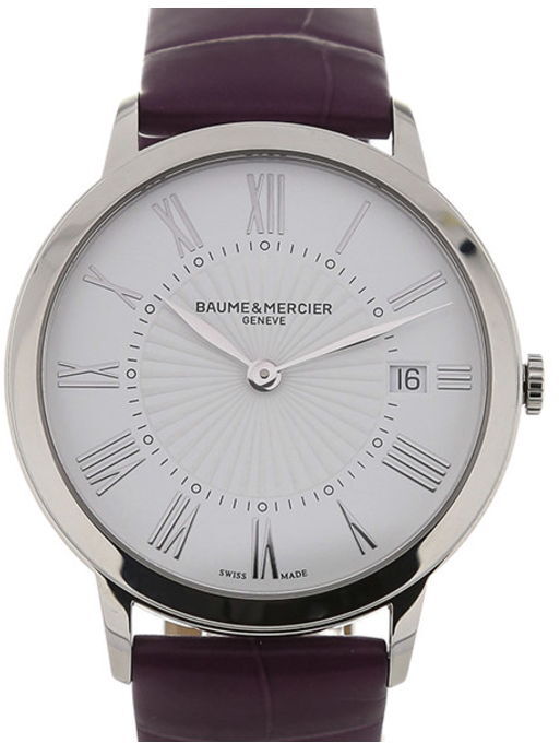 Baume & Mercier Damklocka M0A10224 Classima Vit/Läder Ø36.5 mm - Baume & Mercier