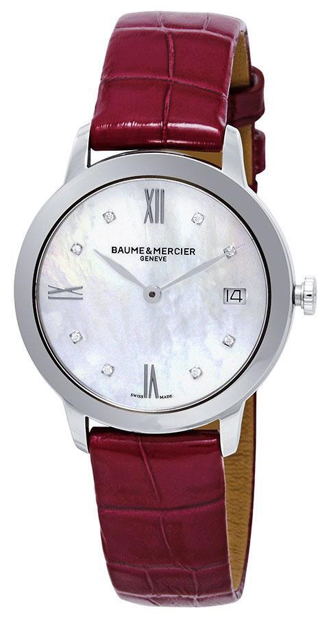 Baume & Mercier Damklocka M0A10325 Classima Vit/Läder Ø31 mm - Baume & Mercier