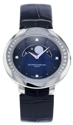 Baume & Mercier Damklocka M0A10347 Promesse Blå/Läder Ø34.4 mm - Baume & Mercier