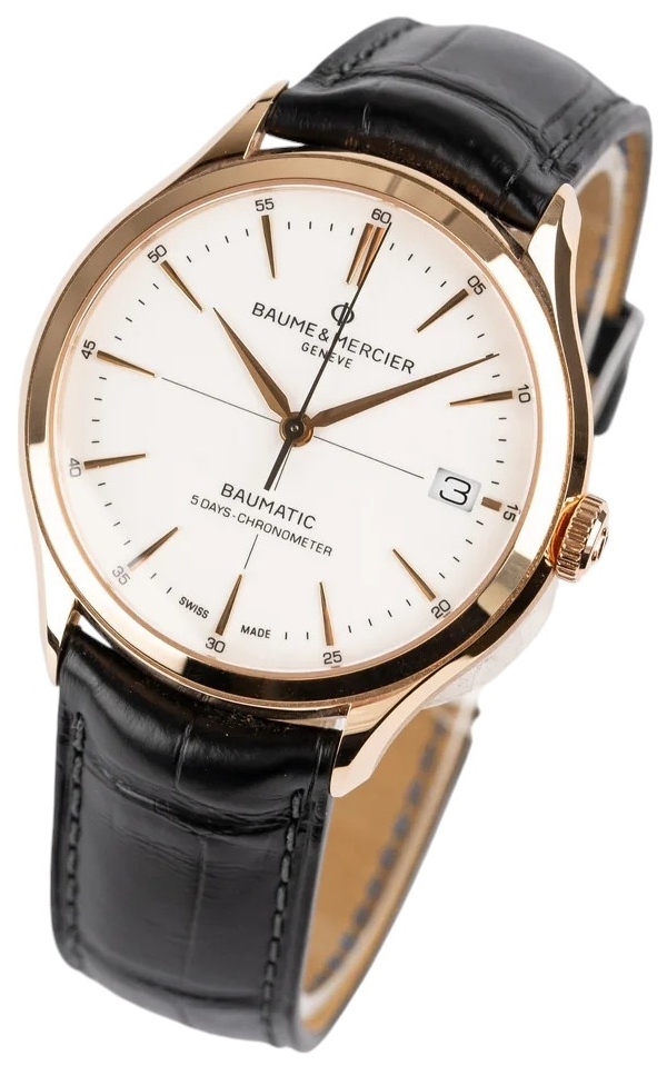 Baume & Mercier Herrklocka M0A10469 Clifton Vit/Läder Ø40 mm - Baume & Mercier