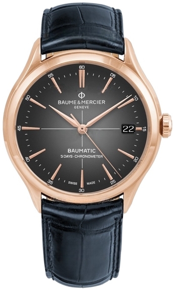 Baume & Mercier Herrklocka M0A10584 Clifton Grå/Läder Ø39 mm - Baume & Mercier