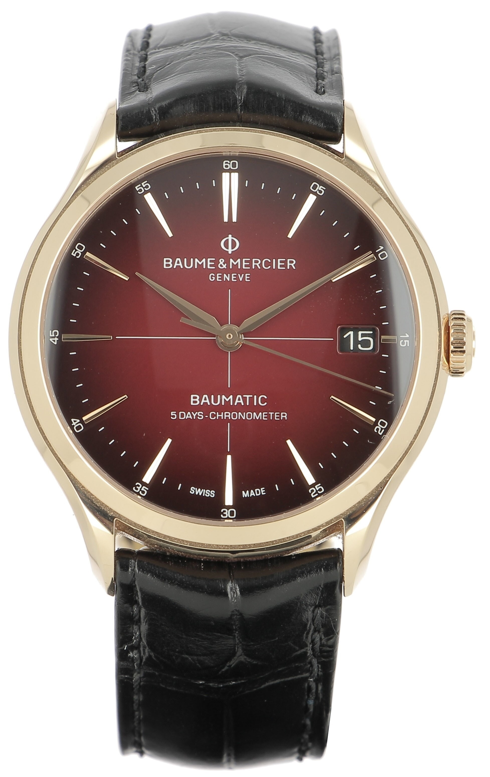 Baume & Mercier Herrklocka M0A10591 Clifton Röd/Läder Ø39 mm - Baume & Mercier