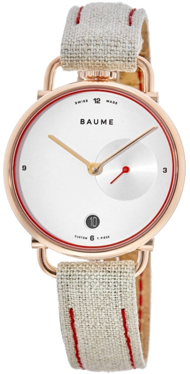 Baume & Mercier Damklocka M0A10602 Eco-Friendly Vit/Läder Ø35 mm - Baume & Mercier