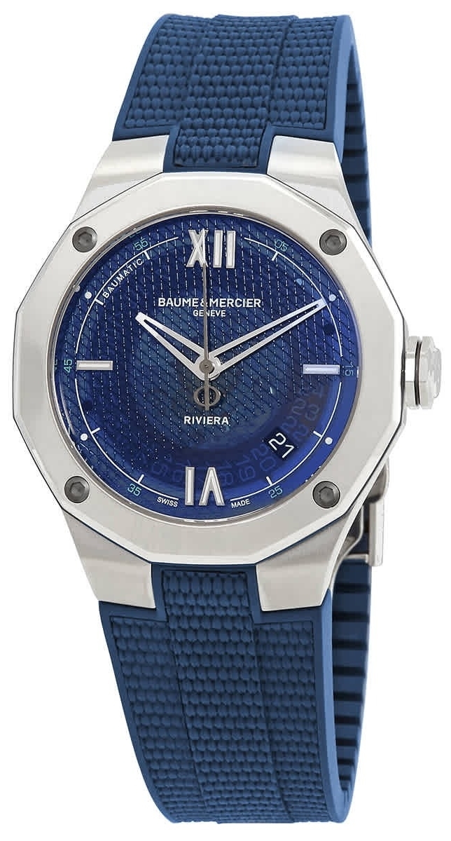 Baume & Mercier Herrklocka M0A10701 Riviera Blå/Gummi Ø42 mm - Baume & Mercier