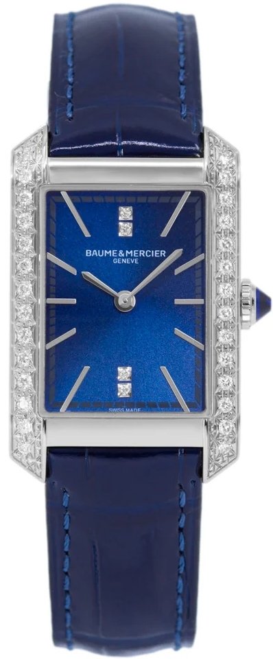 Baume & Mercier Damklocka M0A10709 Hampton Blå/Läder 34.9x22.2 - Baume & Mercier