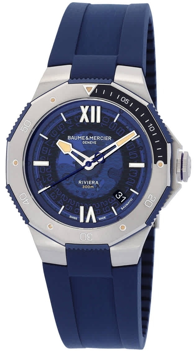 Baume & Mercier Herrklocka M0A10716 Riviera Blå/Gummi Ø42 mm - Baume & Mercier