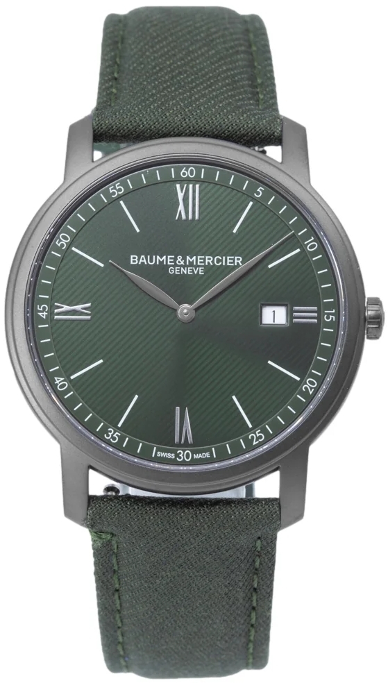 Baume & Mercier Herrklocka M0A10766 Classima Grön/Textil Ø42 mm - Baume & Mercier