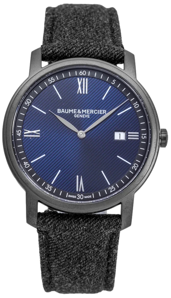 Baume & Mercier Herrklocka M0A10780 Blå/Läder Ø42 mm - Baume & Mercier