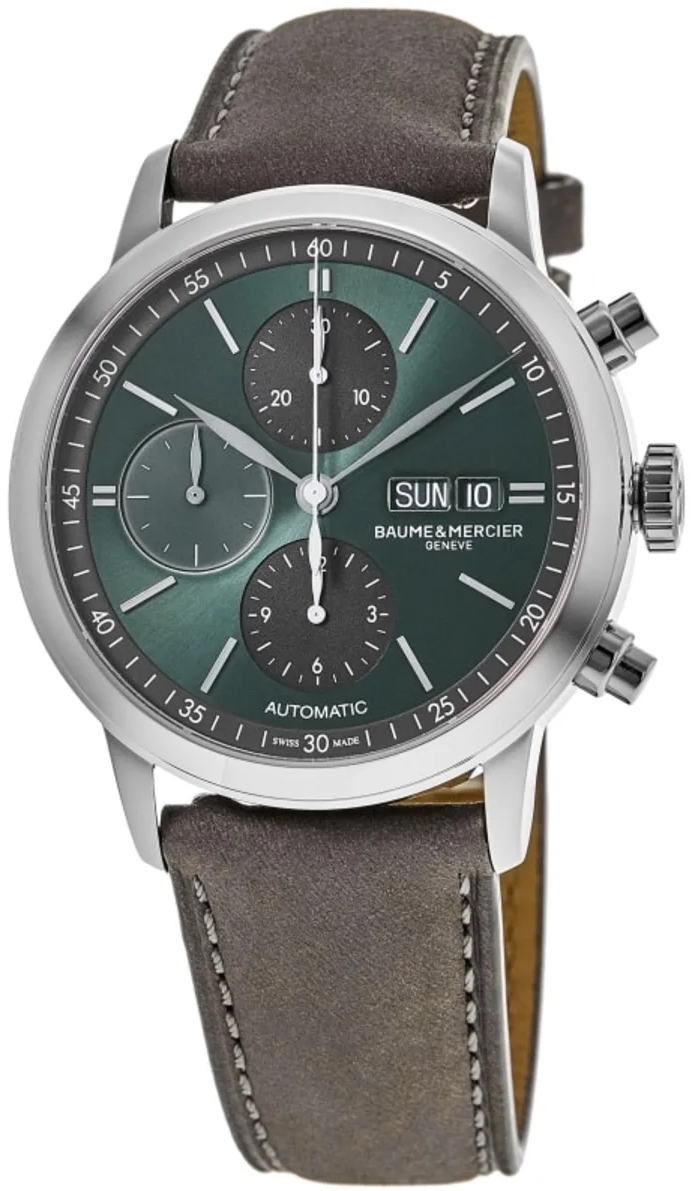 Baume & Mercier Herrklocka M0A10783 Grön/Läder Ø42 mm - Baume & Mercier