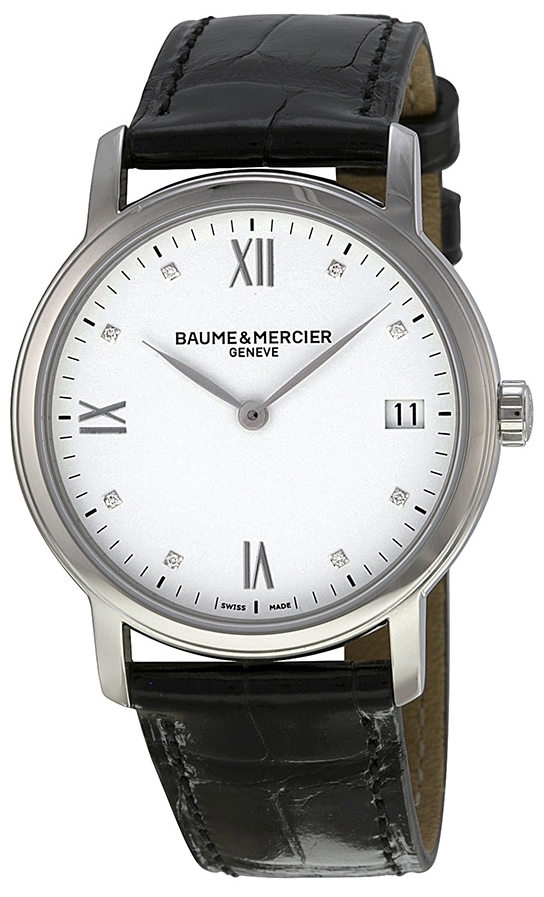 Baume & Mercier Damklocka MOA10146 CLASSIMA Vit/Läder Ø33 mm - Baume & Mercier