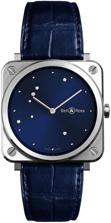 Bell & Ross BRS-EA-ST/SCR Br S Quartz Blå/Läder - Bell & Ross