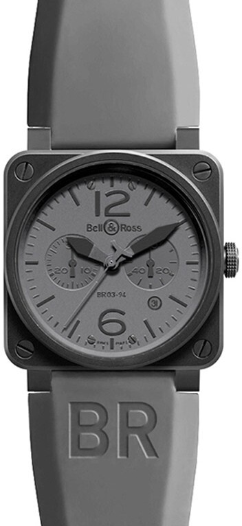 Bell & Ross BR 03-94 Herrklocka BR0394-COMMANDO Grå/Gummi Ø42 mm