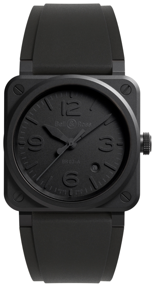 Bell & Ross Herrklocka BR03A-PH-CE/SRB BR 03 Phantom Svart/Gummi - Bell & Ross