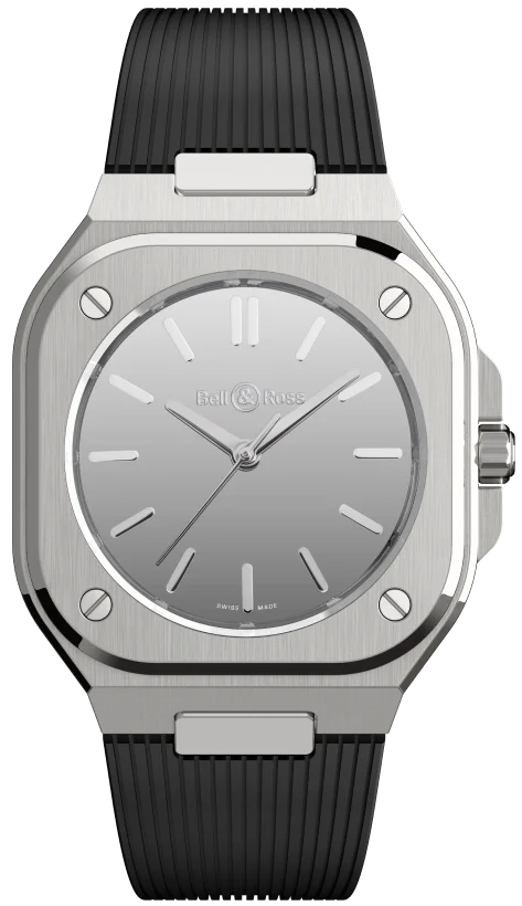 Bell & Ross Herrklocka BR05A-MI-ST/SRB BR 05 Silverfärgad/Gummi