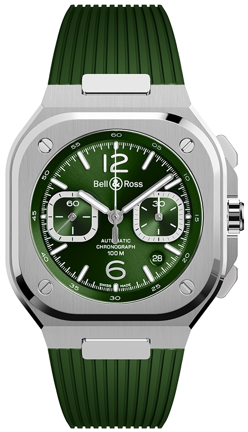 Bell & Ross Herrklocka BR05C-GN-ST/SRB BR 05 Chrono Grön/Gummi - Bell & Ross