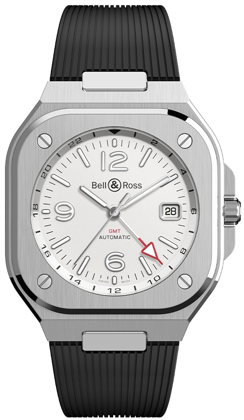 Bell & Ross Herrklocka BR05G-SI-ST/SRB BR 05 GMT Vit/Gummi Ø41 mm - Bell & Ross