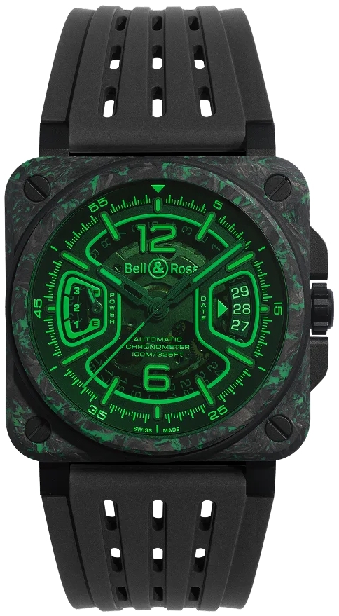Bell & Ross Herrklocka BRX3R-GN-CA/SRB BR-X3 Svart/Gummi 41x41 mm