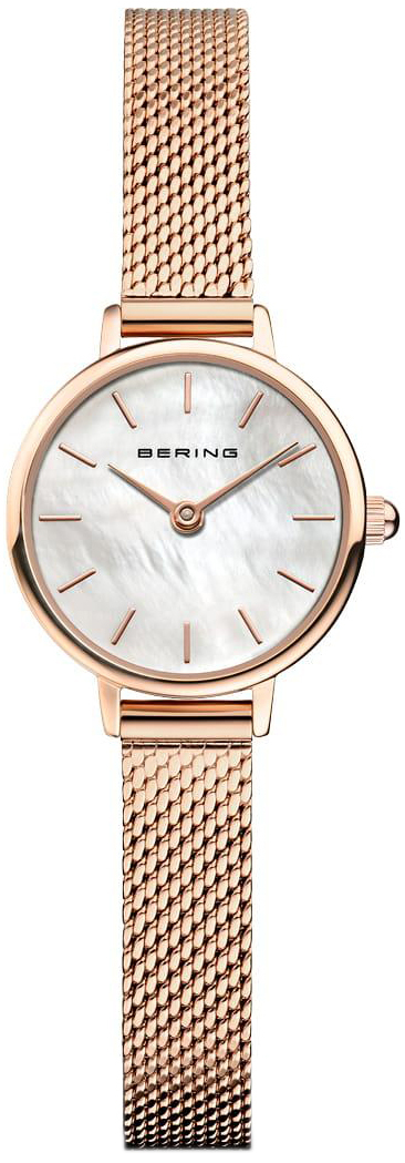 Bering Damklocka 11022-364 Classic Vit/Ros&eacute;guldstonat st&aring;l &Oslash;22 mm