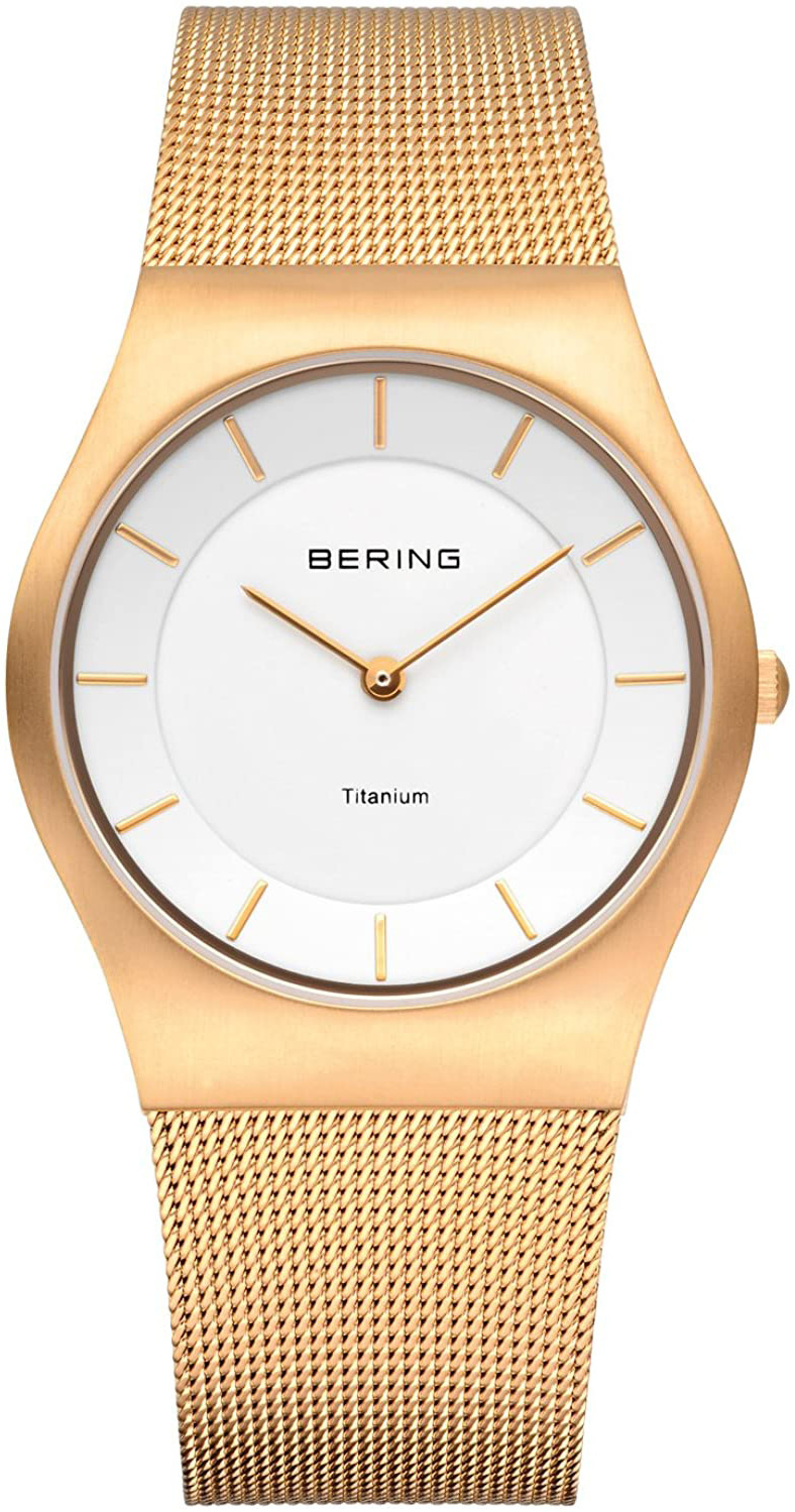Bering Damklocka 11935-334 Titanium Vit/Gulguldtonat st&aring;l &Oslash;35 mm