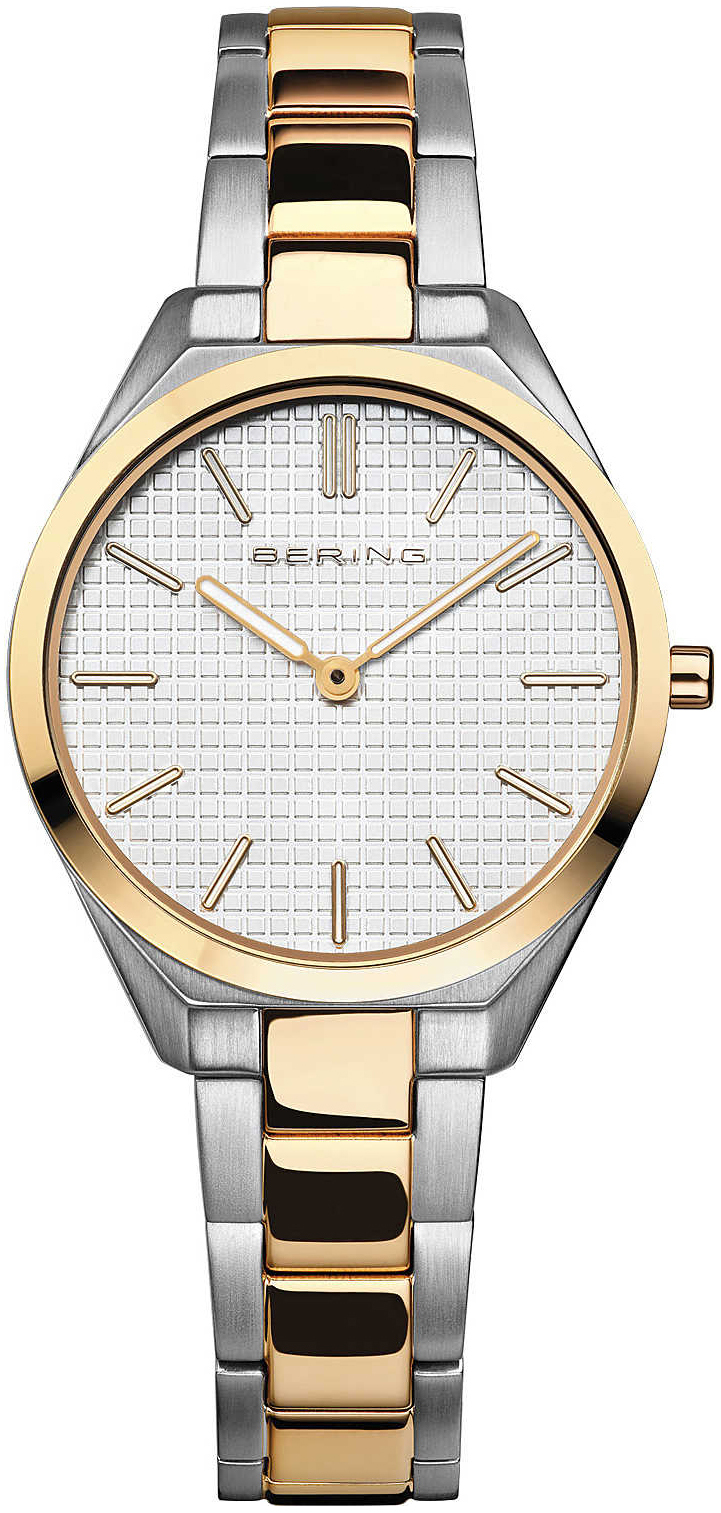 Bering Damklocka 17231-704 Ultra Slim Vit/Gulguldtonat stål Ø31 mm - Bering