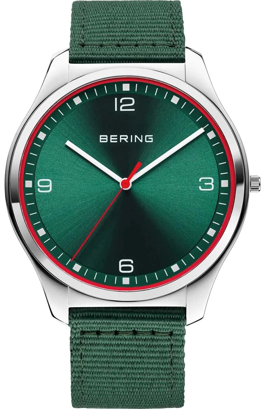 Bering Herrklocka 18342-508 Ultra Slim Grön/Textil Ø42 mm - Bering