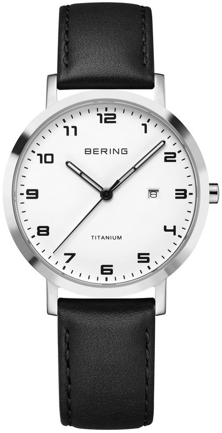 Bering Damklocka 18634-404 Classic Vit/Läder Ø34 mm