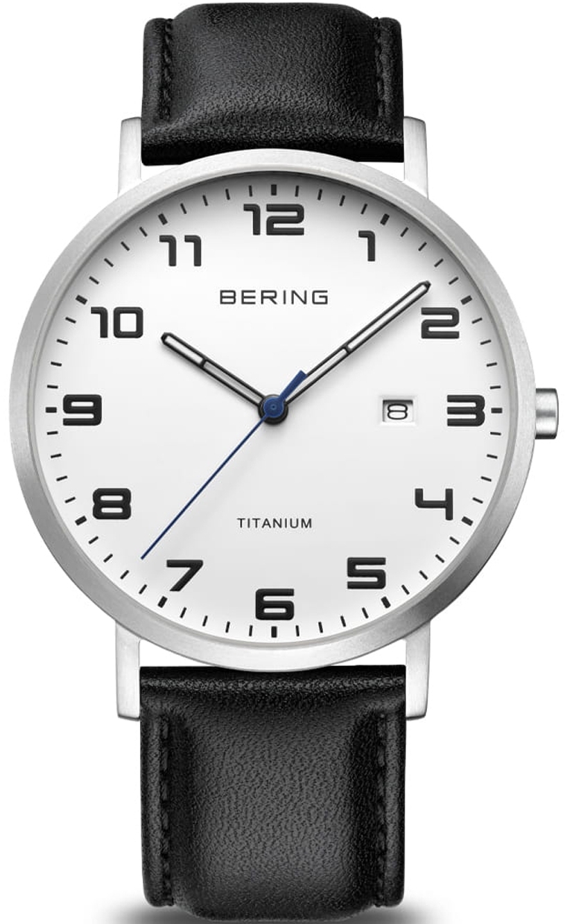 Bering Herrklocka 18640-404 Titanium Vit/Läder Ø40 mm - Bering