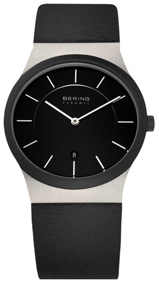 Bering 32235-442 Ceramic Svart/Läder Ø35 mm