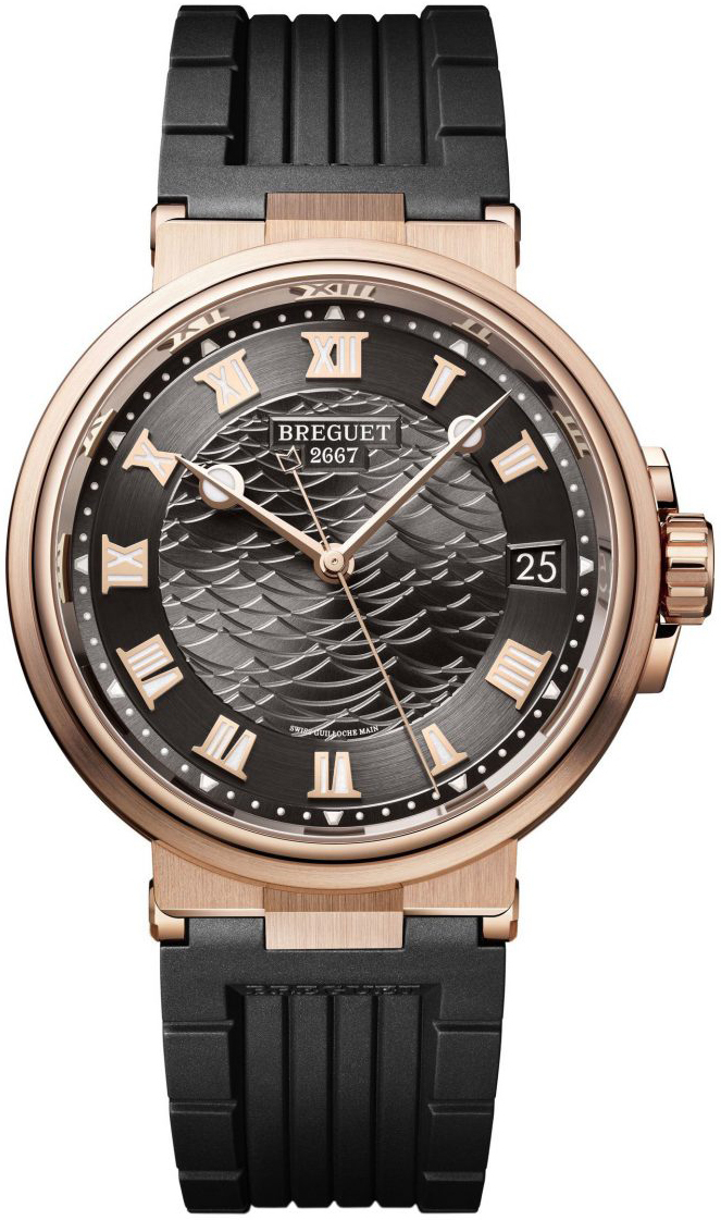 Breguet Herrklocka 5517BR-G3-5ZU Marine Gr&aring;/Gummi &Oslash;40 mm