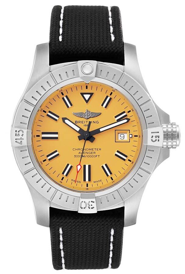 Breitling Herrklocka A17319101I1X2 Avenger Ii Seawolf Gul/Läder Ø45 - Breitling