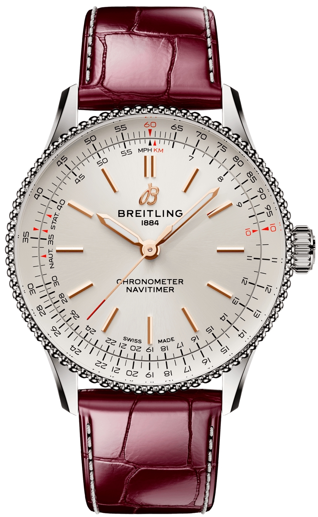 Breitling Herrklocka A17327211G1P1 Navitimer Automatic 36 Vit/Läder - Breitling