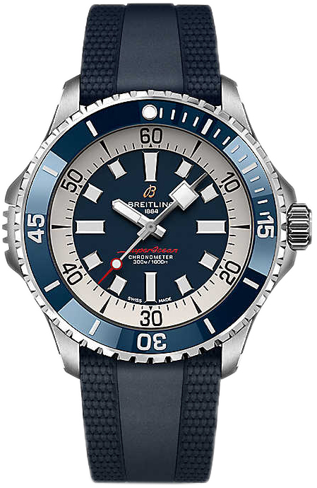 Breitling Herrklocka A17378E71C1S1 Superocean Automatic 46 Blå/Gummi - Breitling