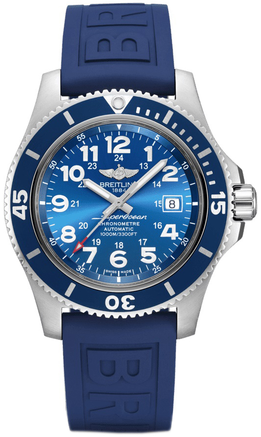 Breitling Herrklocka A17392D81C1S2 Superocean Ii 44 Bl&aring;/Gummi &Oslash;44 mm