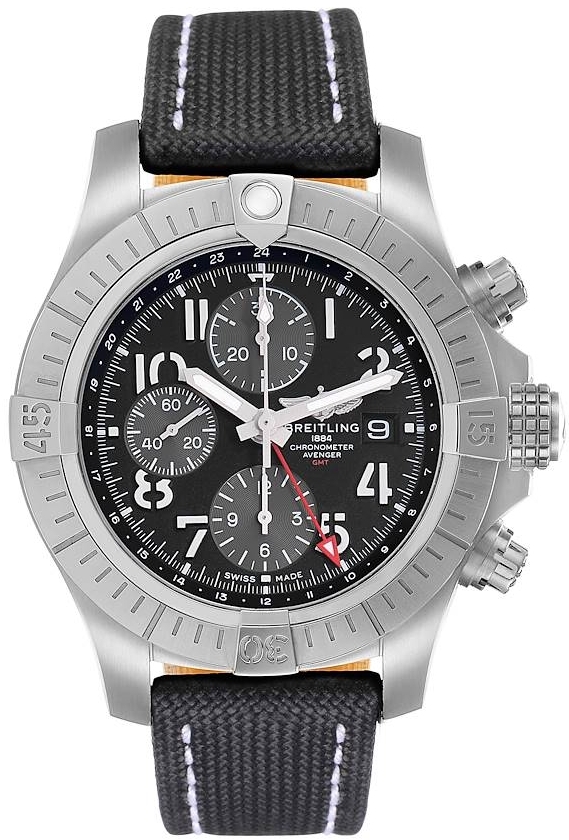 Breitling Herrklocka A24315101B1X1 Avenger Svart/Läder Ø45 mm