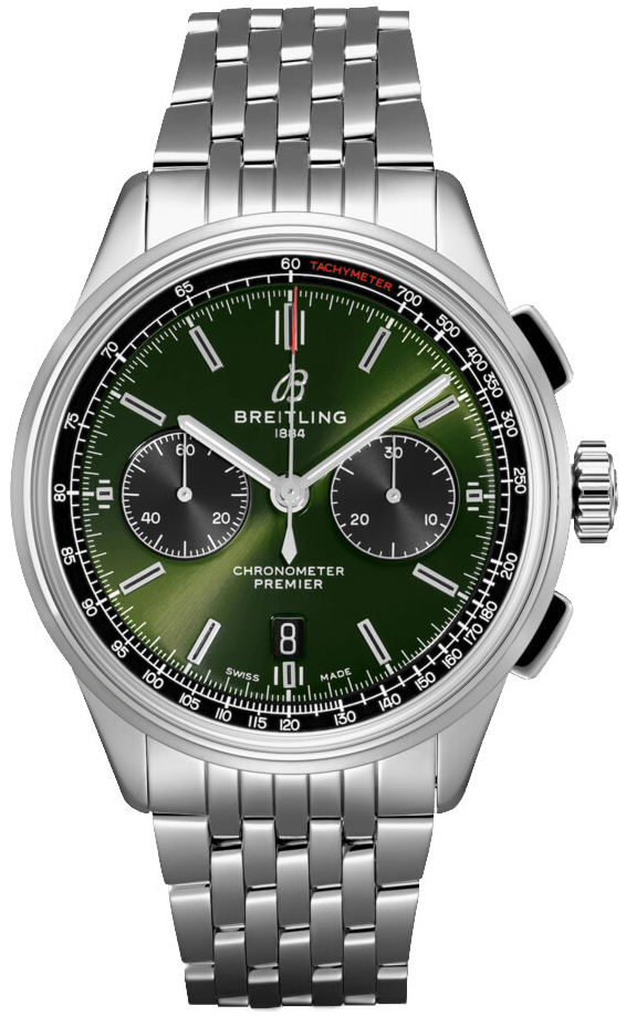 Breitling Herrklocka AB0118A11L1A1 Premier Chronograph 42 Grön/Stål - Breitling