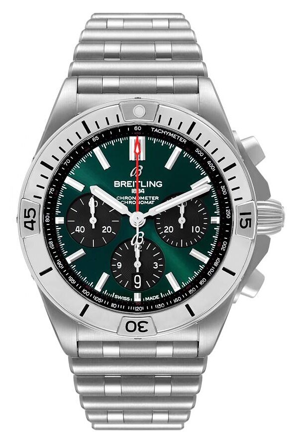Breitling Herrklocka AB01343A1L1A1 Chronomat B01 42 Grön/Stål Ø42 - Breitling