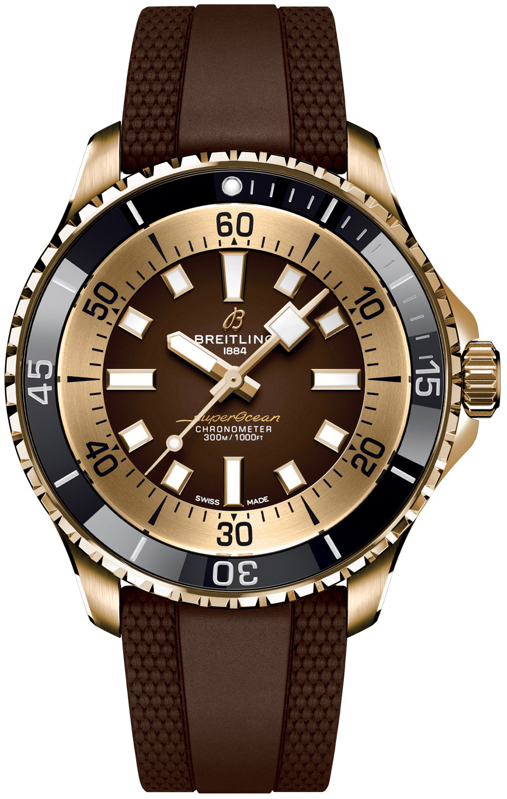 Breitling Herrklocka N17376201Q1S1 Superocean Automatic 44 Brun/Gummi - Breitling