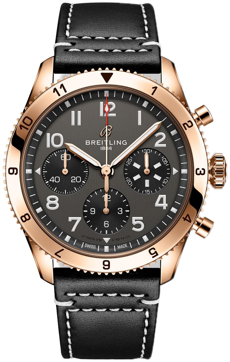 Breitling Herrklocka R233801A1B1X1 Classic Avi Grå/Läder Ø42 mm - Breitling