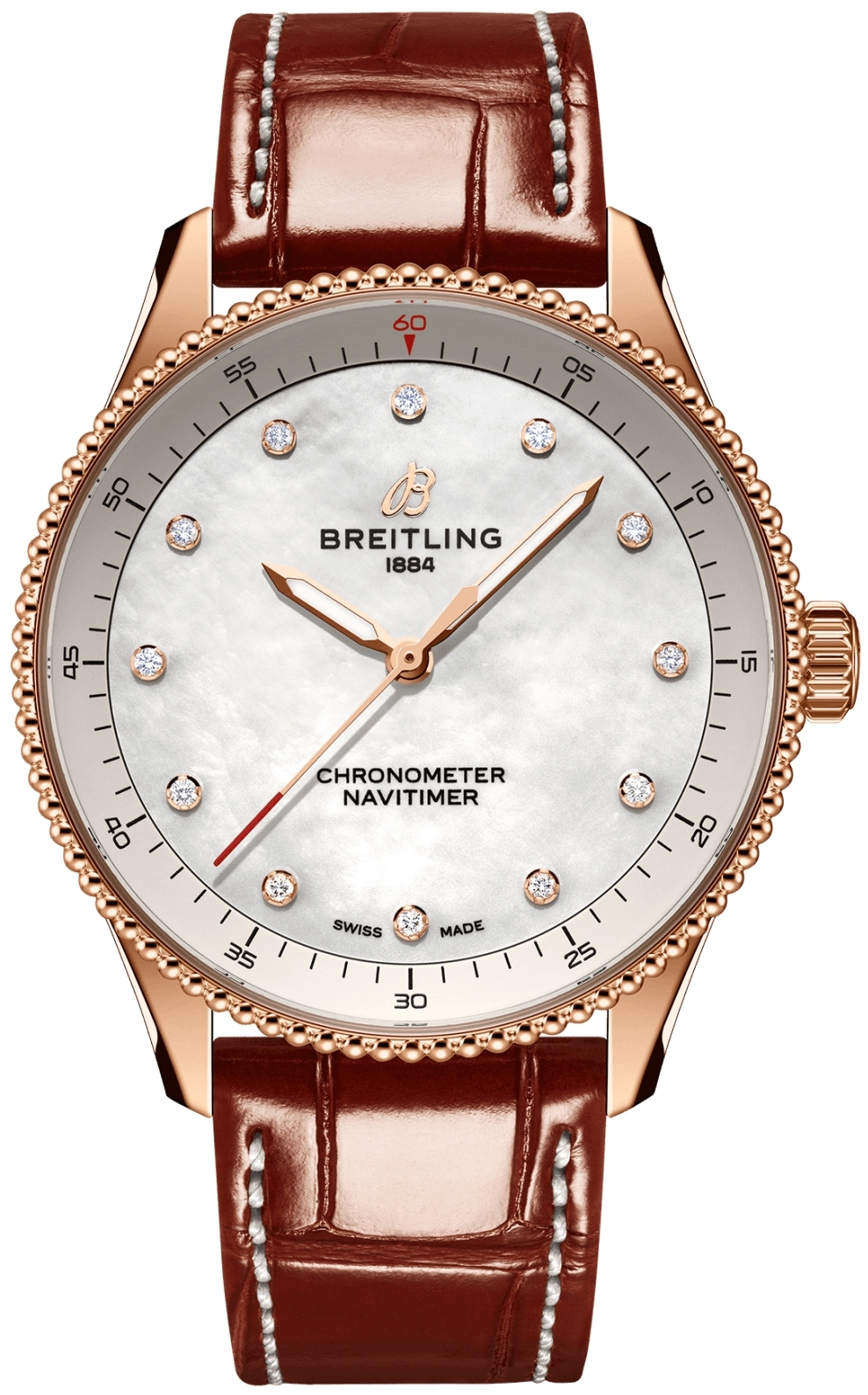 Breitling Damklocka R77320E61A1P1 Navitimer 32 Vit/Läder Ø32 mm - Breitling