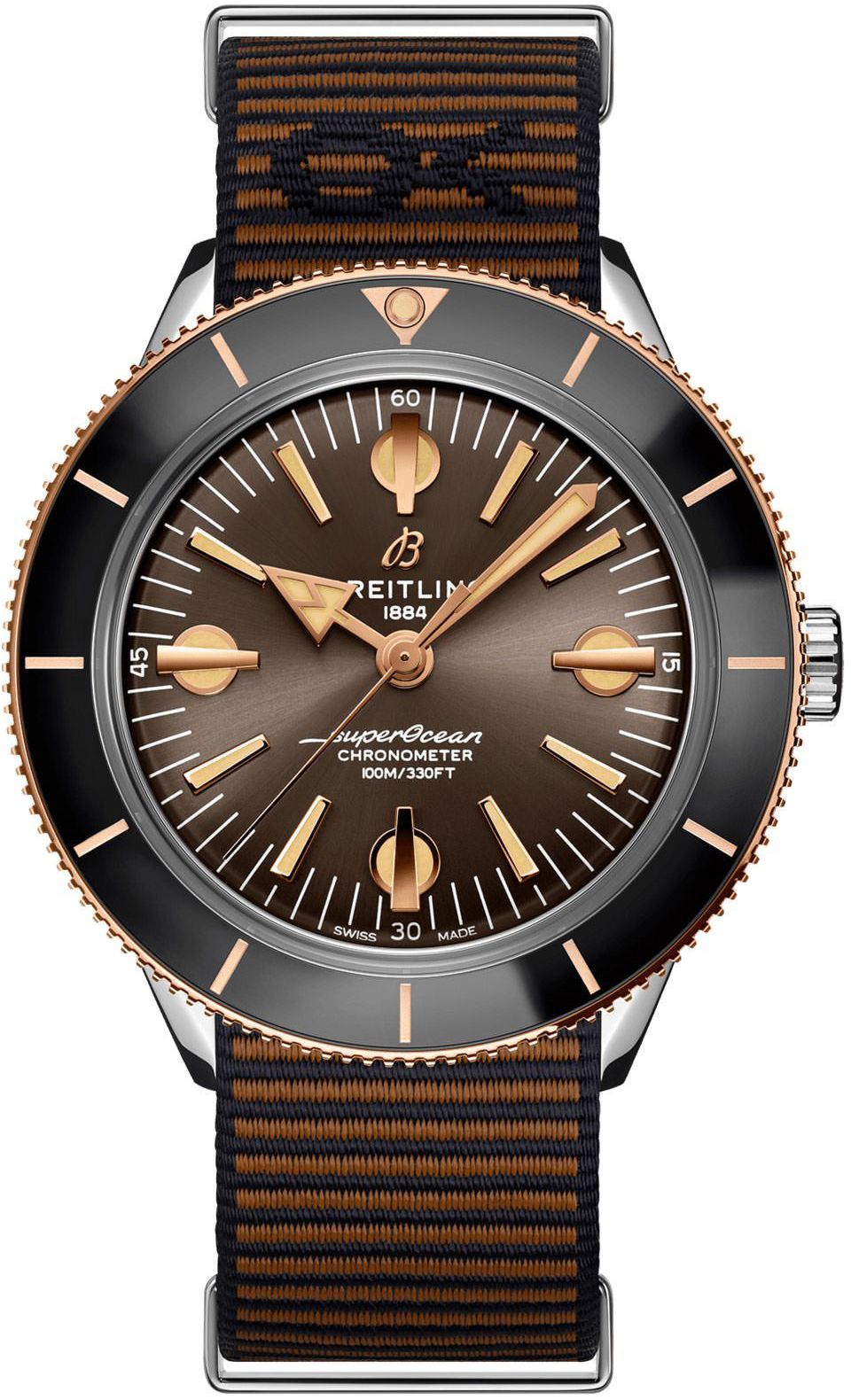 Breitling Herrklocka U103701A1Q1W1 Superocean Heritage 57 Brun/Textil - Breitling