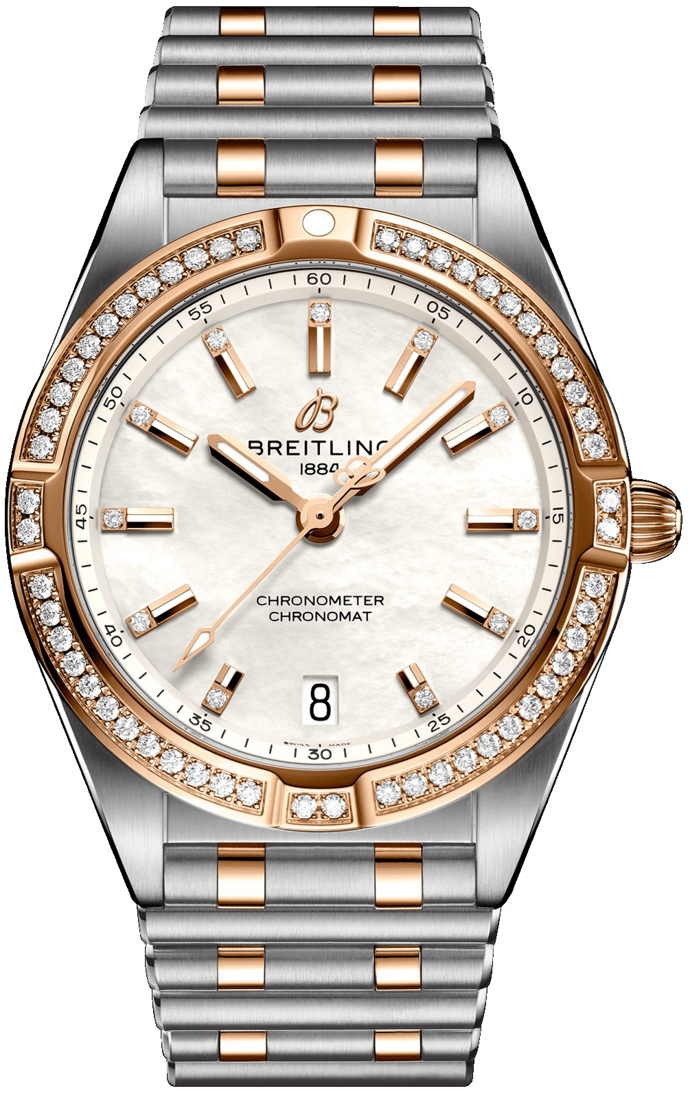 Breitling Damklocka U77310591A2U1 Chronomat 32 Vit/18 karat roséguld - Breitling