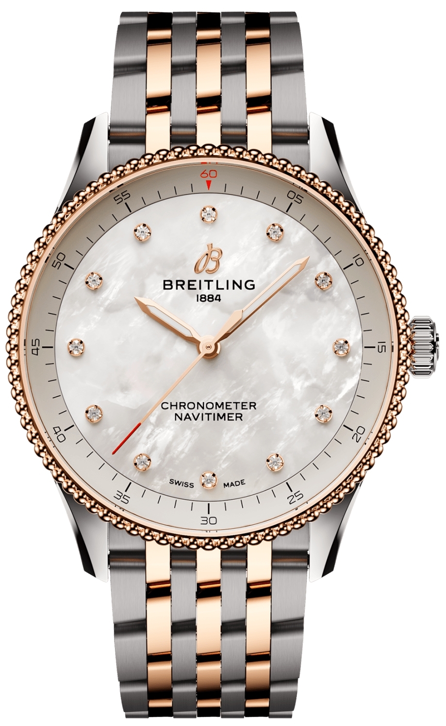 Breitling Damklocka U77320E61A1U1 Navitimer 32 Vit/Läder Ø32 mm - Breitling