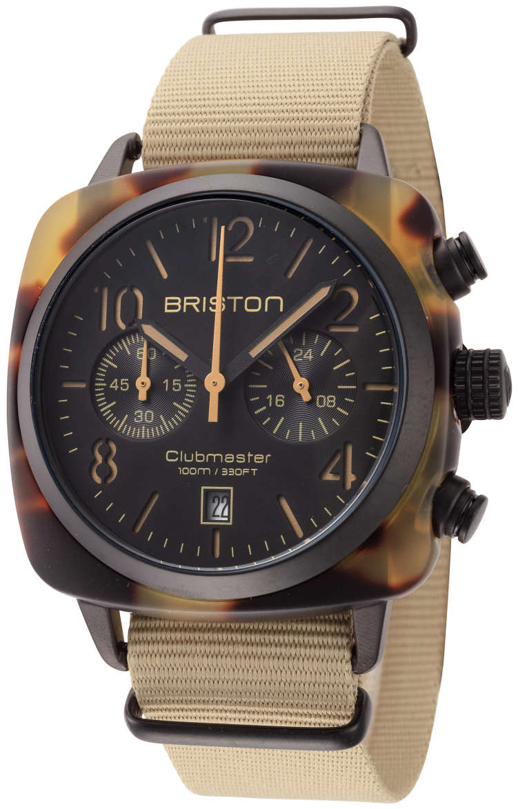 Briston 14140-PBAM-TS-5-NK Clubmaster Svart/Textil - Briston