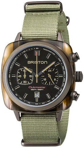 Briston Herrklocka 18142-PKAM-TJS-19-NJ Clubmaster Svart/Textil - Briston