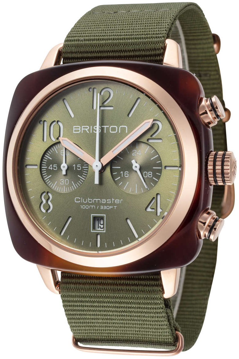 Briston Herrklocka 19140-PRA-T-26-NOL Clubmaster Grön/Textil - Briston